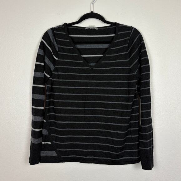 Smartwool V Neck Striped Merino Wool Blend V Neck Ski Snow Sweater Medium - Picture 1 of 4